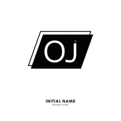 O J OJ Initial logo letter with minimalist concept. Vector with scandinavian style logo.