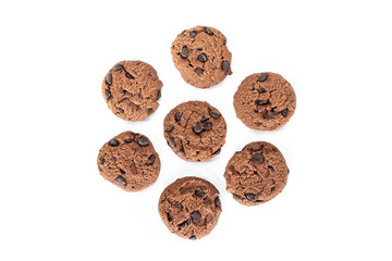 cookie chocolate on white background.