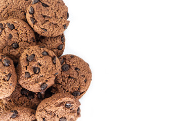 cookie chocolate on white background.