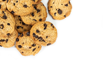 cookie chocolate on white background.