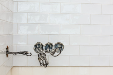 sockets repair white wall