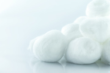 cotton ball white soft clean beauty health medicine on white background.