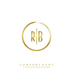 RB initials with a golden circle brush template