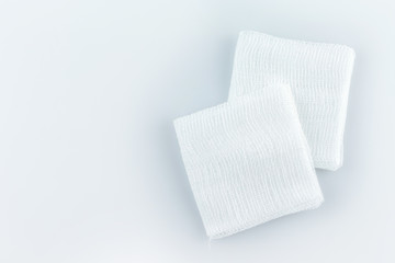 gauze pads on white background.