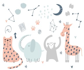 Cute safari animals.