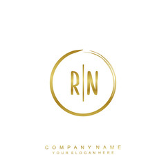 RN initials with a golden circle brush template