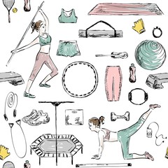 Fitness seamless pattern