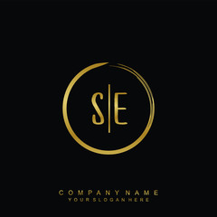 SE initials with a golden circle brush template