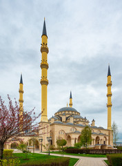 Fototapeta na wymiar Grozny, Russia - APRIL 19, 2019: Grozny city the capital of the Chechen Republic. Mosque 