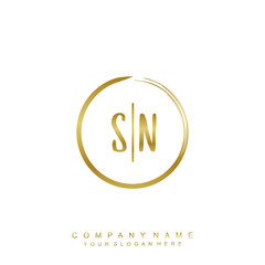 SN initials with a golden circle brush template