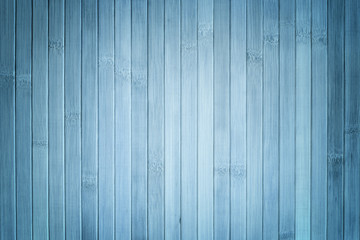 Naklejka premium Texture of light blue wooden background. Bamboo , wood backdrop with vignette.