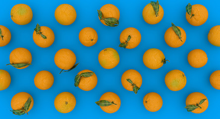 series of oranges on a blue background