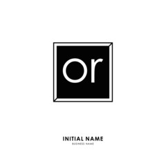 O R OR Initial logo letter with minimalist concept. Vector with scandinavian style logo.