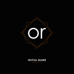 O R OR Initial logo letter with minimalist concept. Vector with scandinavian style logo.