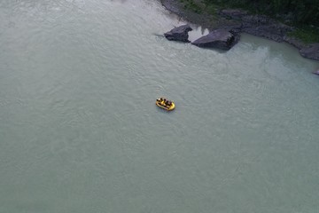 rafting on the Katun river, Altai Republic, summer month August