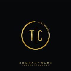 TC initials with a golden circle brush template