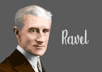 Maurice Ravel portrait - obrazy, fototapety, plakaty