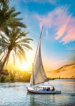 Nile River and Sailboat