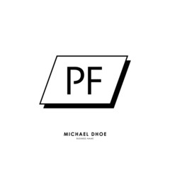 P F PF Initial logo letter with minimalist concept. Vector with scandinavian style logo.