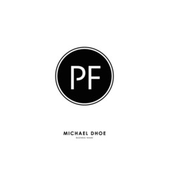 P F PF Initial logo letter with minimalist concept. Vector with scandinavian style logo.