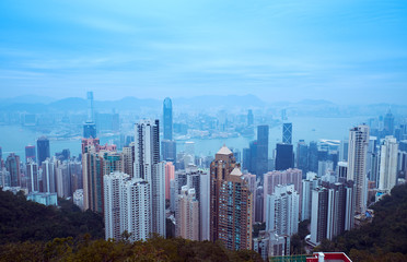 Residential buildings and office buildings in Hong Kong.