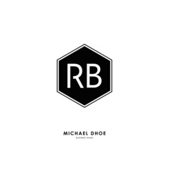 R B RB Initial logo letter with minimalist concept. Vector with scandinavian style logo.