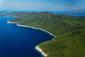 Aerial view of Mljet Island, Croatia