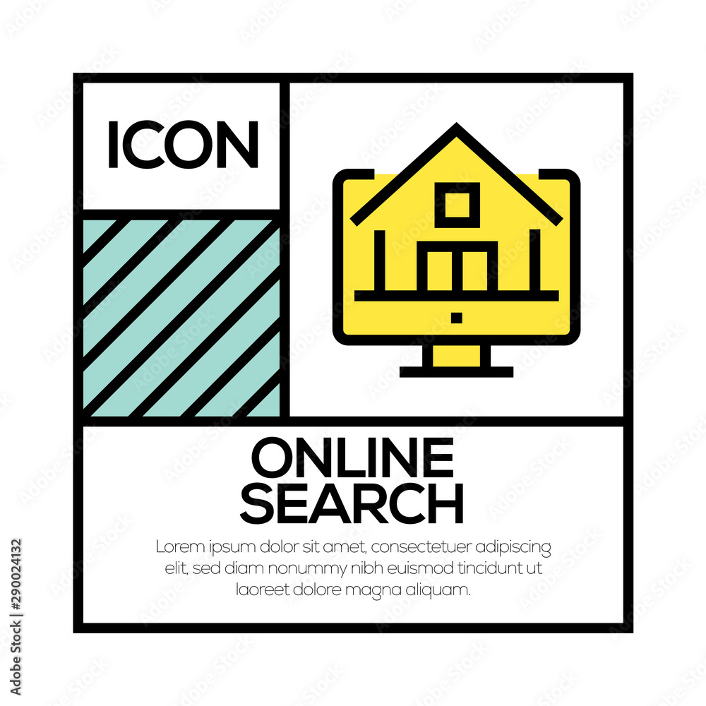 Poster ONLINE SEARCH ICON CONCEPT