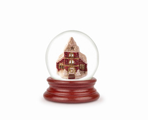 Christmas snow globe isolated on white. Can be used as a Christmas or a New Year gift or symbol....
