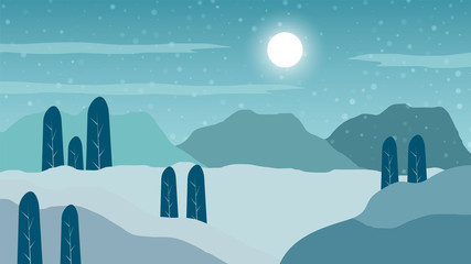 Snow Winter style Landscape Background