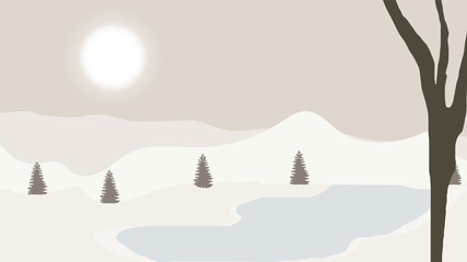 Snow Winter style Landscape Background