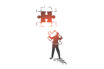 Business strategy development concept sketch. Hand drawn isolated vector