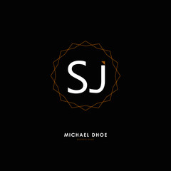 S J SJ Initial logo letter with minimalist concept. Vector with scandinavian style logo.