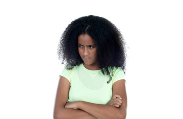 Angry african teenager girl