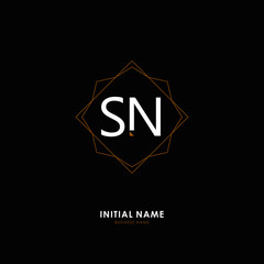 S N SN Initial logo letter with minimalist concept. Vector with scandinavian style logo.