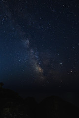 Obraz na płótnie Canvas Starry sky at night on the sea coast