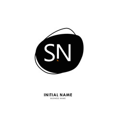 S N SN Initial logo letter with minimalist concept. Vector with scandinavian style logo.