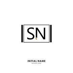S N SN Initial logo letter with minimalist concept. Vector with scandinavian style logo.