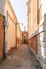 Fototapeta na wymiar Narrow street Guidecca island Venice