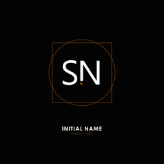 S N SN Initial logo letter with minimalist concept. Vector with scandinavian style logo.