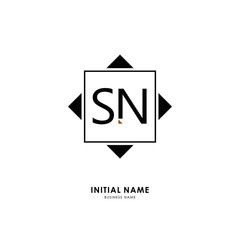 S N SN Initial logo letter with minimalist concept. Vector with scandinavian style logo.