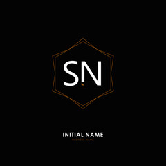 S N SN Initial logo letter with minimalist concept. Vector with scandinavian style logo.