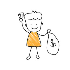 Character with rich emoji