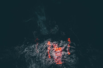  long exposure fire pictures, natural background, selective focus, film and grain