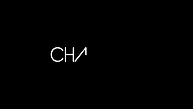 Animation handwriting effect chaepter01-05 text word on black background.