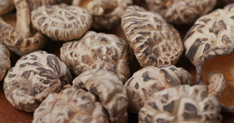 Stack of japanese mushroom in rotation
