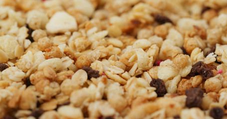 Stack of oat cereal breakfast