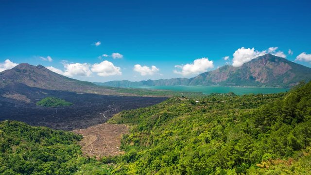 Time Lapse at Mount Batur and Mount Abang, Bali, Indonesia