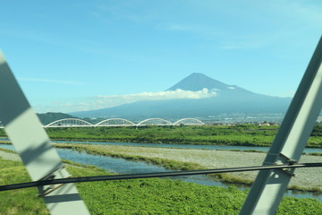 新富士川鉄橋から見た富士山