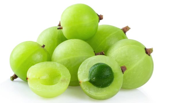 panning Indian gooseberry on white background